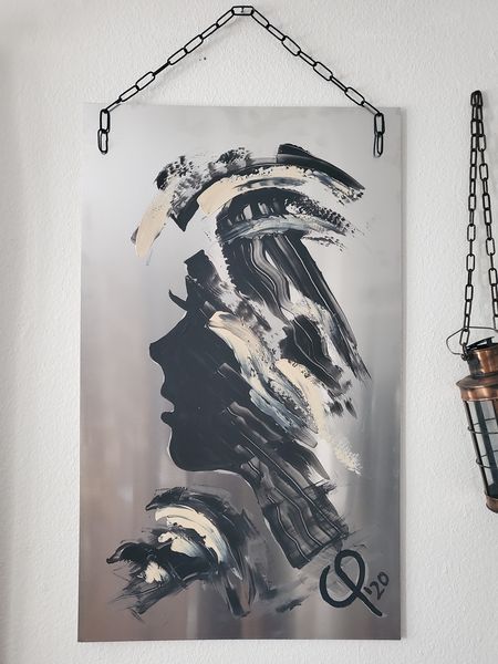 "Bild 2" in 60x100cm, Acryl auf Alu mit Kette