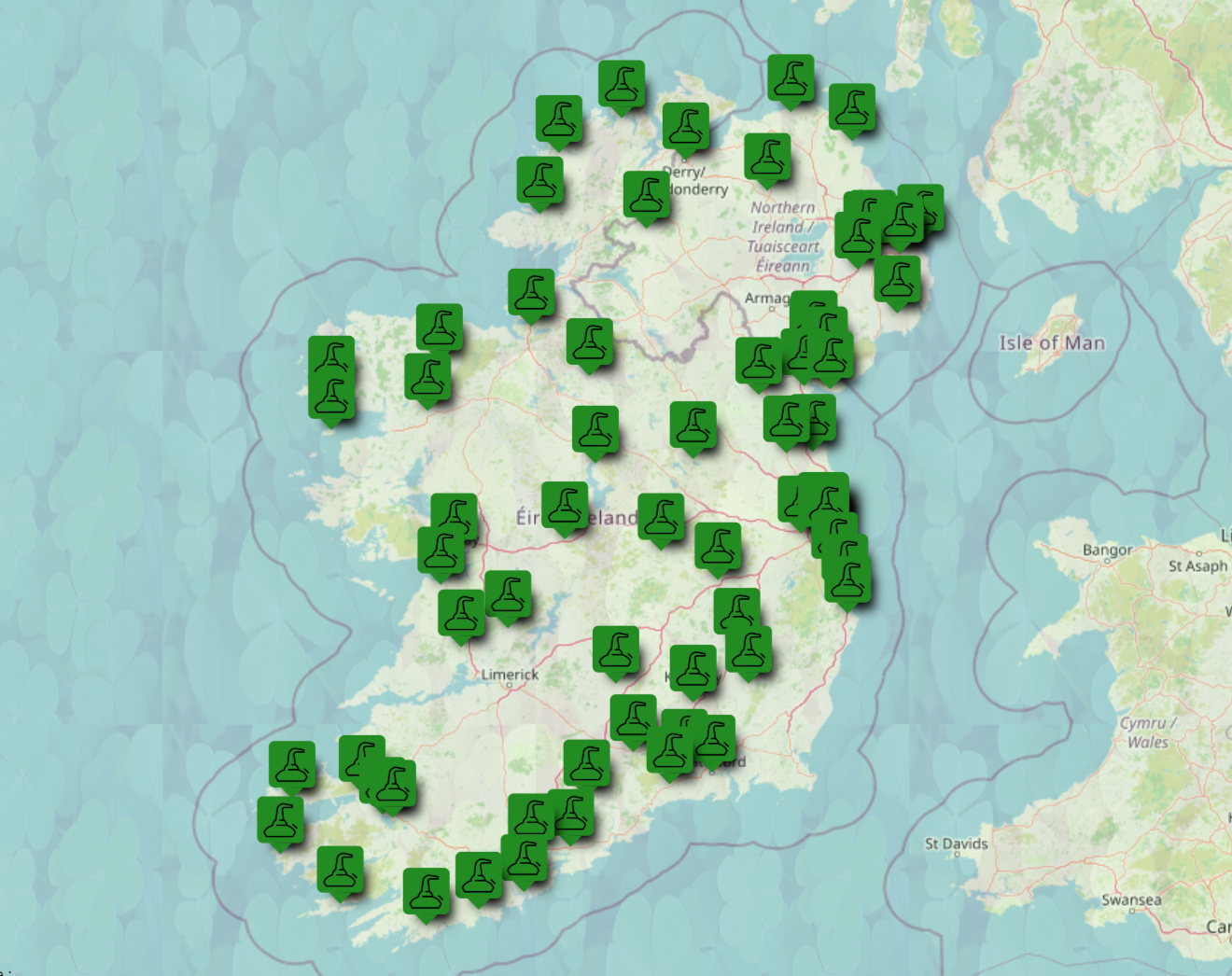 CARTE DES WHISKEYS IRLANDAIS