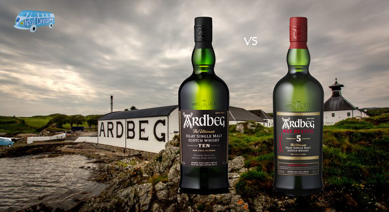 ARDBEG TEN VS ARDBEG WEE BEASTIE