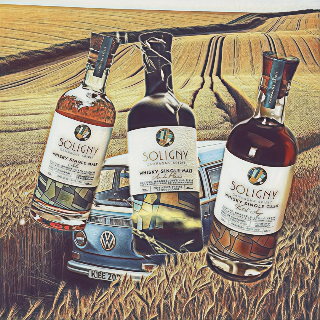 DISTILLERIE DE SOLIGNY - SINGLE MALT AUBE, AIR DE PLAINE ET SINGLE CASK VENT D'ANGE 