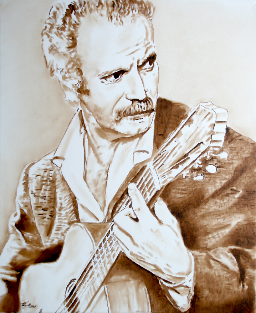 Georges Brassens, monochrome sur toile: 46 cm x 38 cm