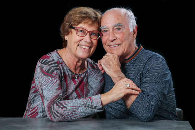 Portraits Couple personnes âgées Studio à domicile