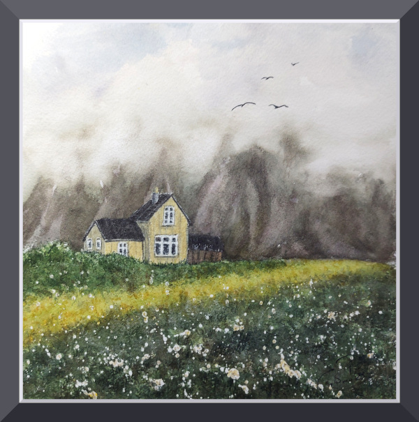 "old farm house", 18 x 18cm