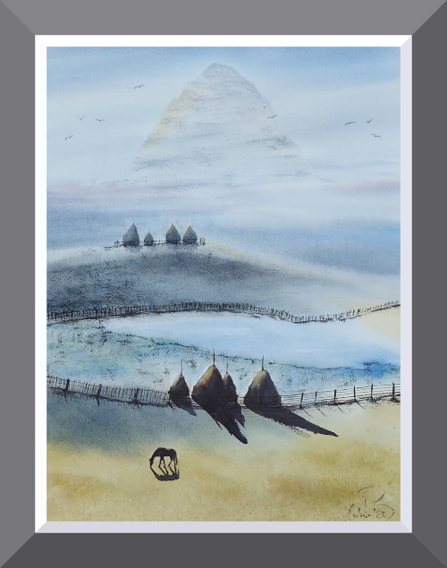 "the day starts", 31 x 41cm, not for sale