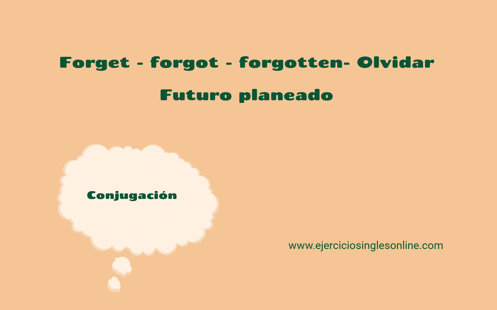 Forget -Futuro planeado- Conjugación