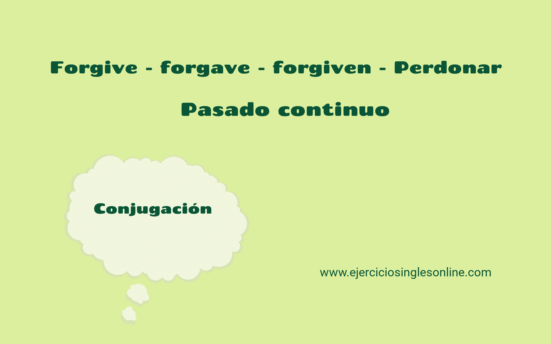 Forgive - Pasado continuo - Conjugación