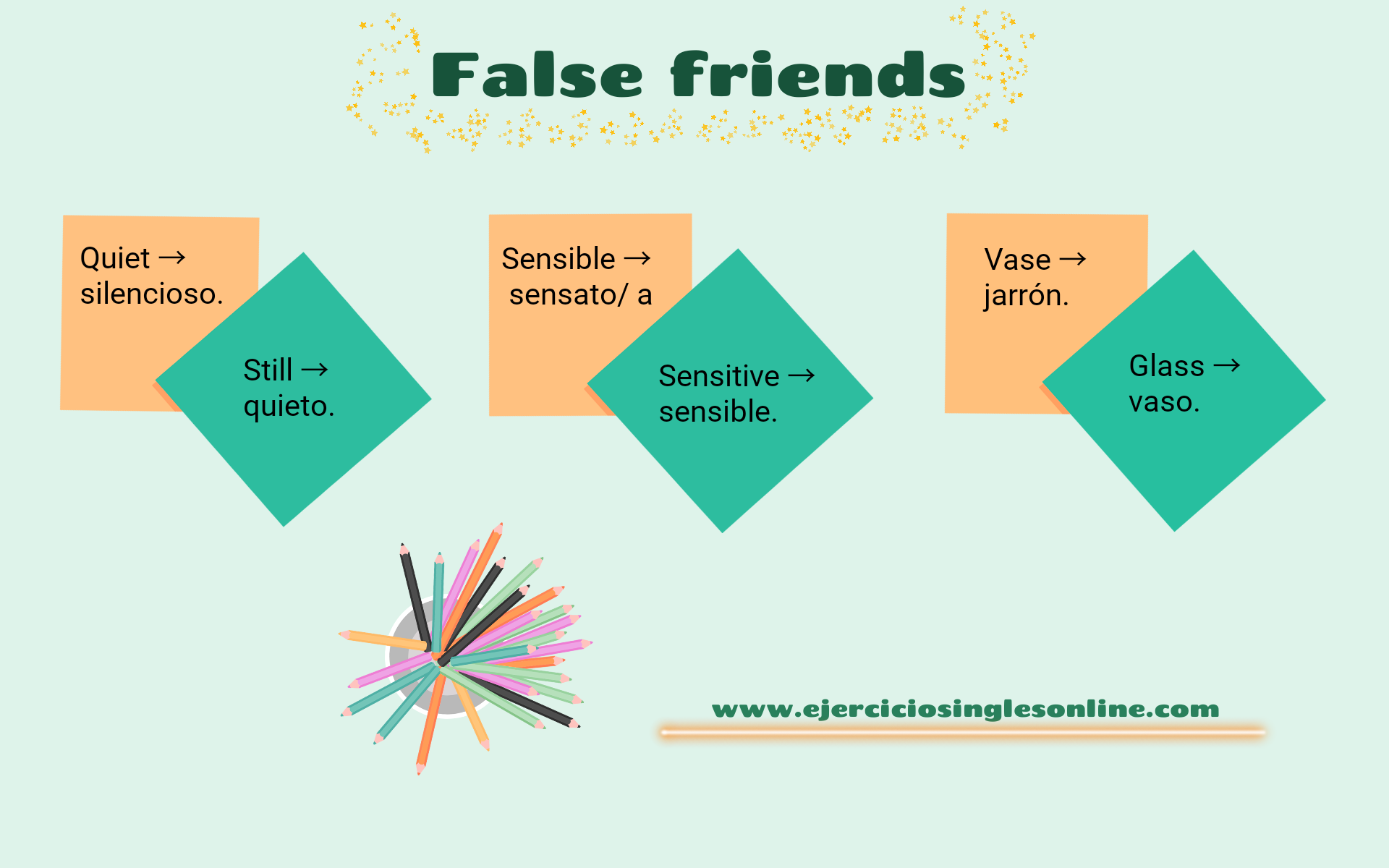 False friends en inglés Ejercicios inglés online