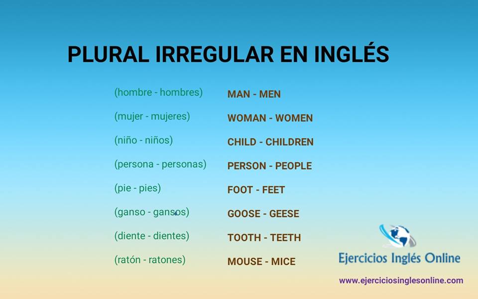 plural irregular inglés