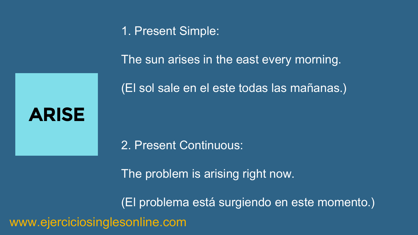 Arise en inglés - Ejemplos