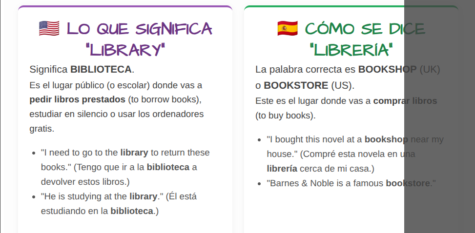 Falsos Amigos II: Library, Carpet, Success.