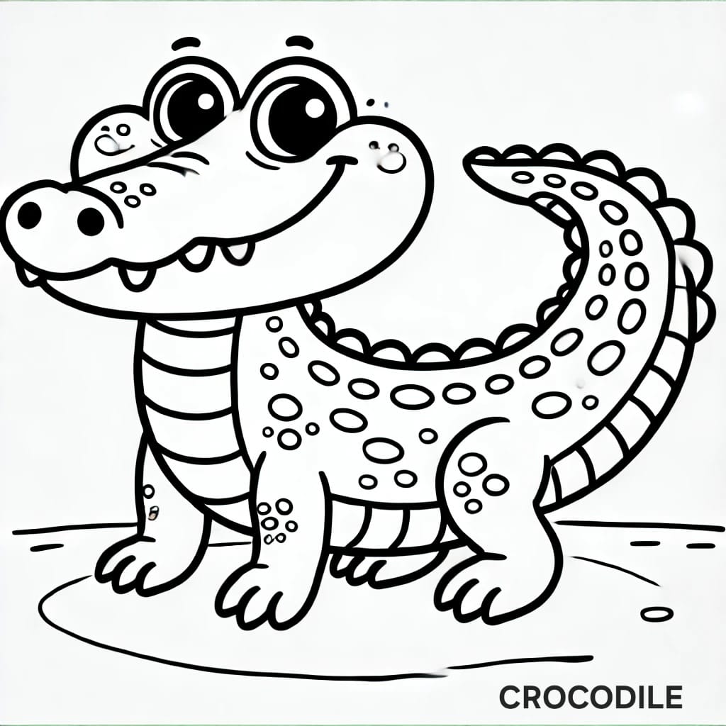 Dibujos en inglés - Crocodile (Cocodrilo)