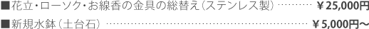 リフォーム料金表