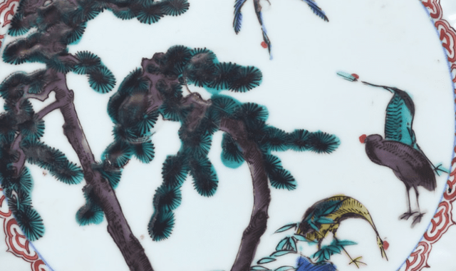 古九谷 粟に鶉 染付粟に鶉図皿 文化遺産オンライン