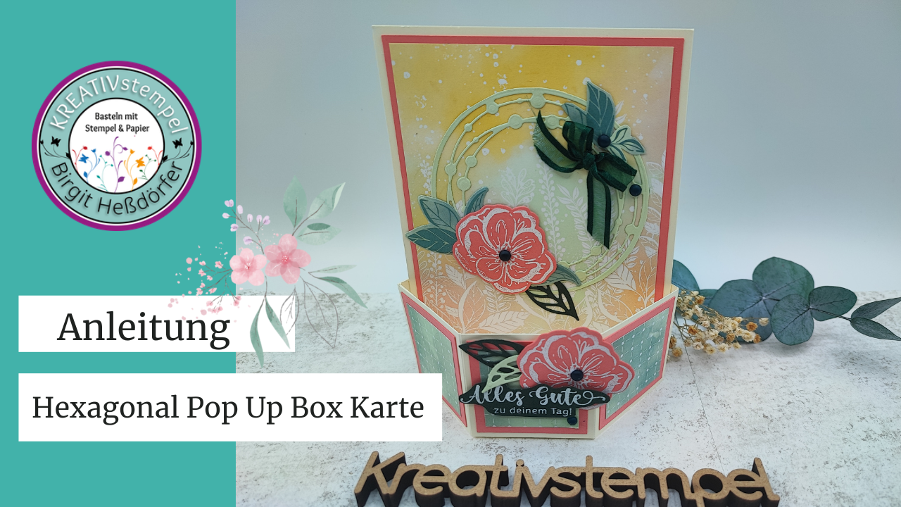 Hexagonal Pop Up Box Karte Faszinierend Floral und mehr