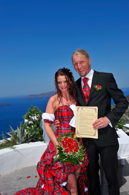 Kariertes Brautkleid