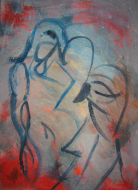 "Dolorosas ataduras de las sombras",  óleo sobre lienzo.