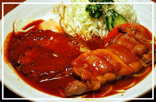 ハンバーグ鳥のモモ焼きセット　
