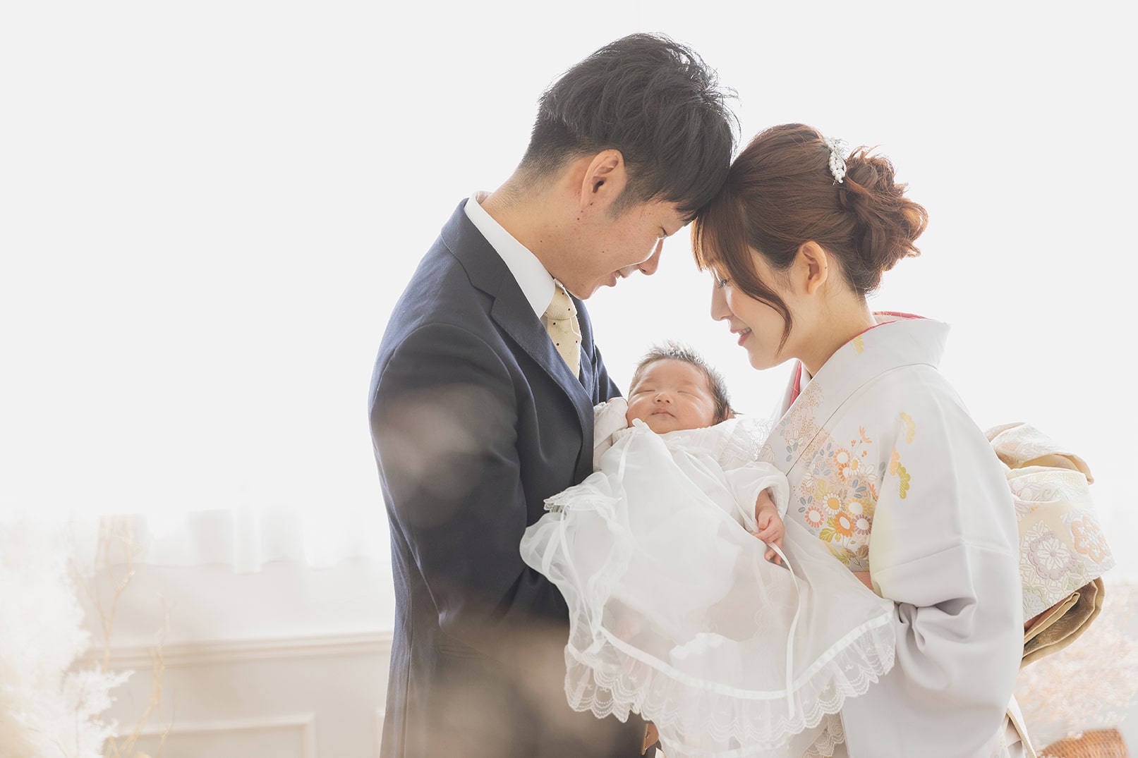 お宮参り撮影の夫婦