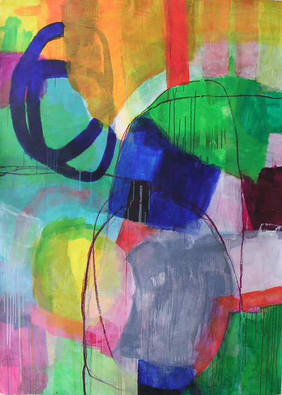 ohne Titel, 200 x 145 cm, Mischtechnik auf Papier, 2003