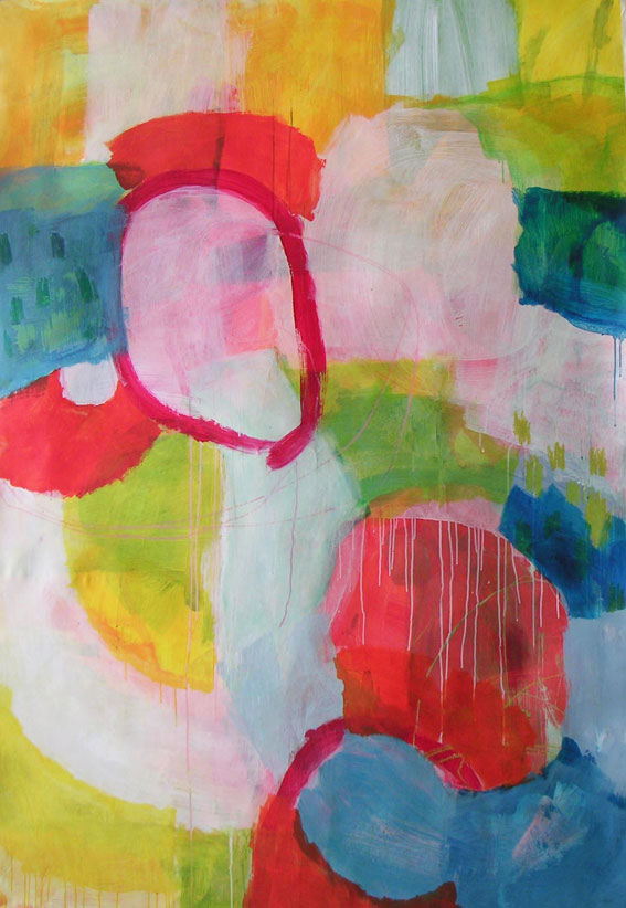 ohne Titel, 210 x 145 cm, Mischtechnik auf Papier, 2003