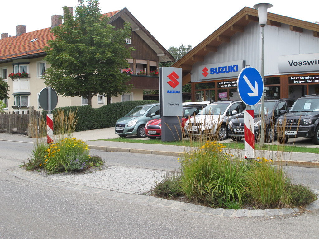 Pflanzenschmuck bei der Fußgänger-Querung ...