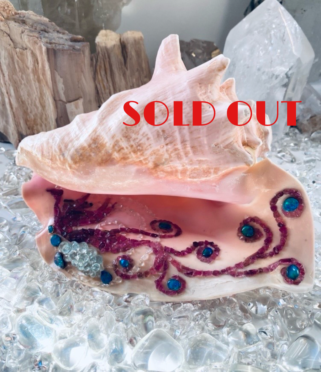 ジュエルアートピンク法螺貝® - オーダーメイド ユニコーン クリスタル