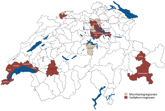 Gefahrenkarte in der Vorperiode