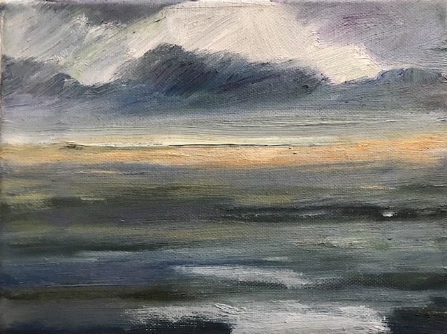 Landschaft 2, 24x18cm, Öl auf Leinwand 