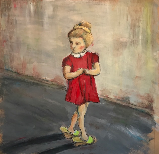 Grüne Schuhe, 100x100cm, Acryl 
