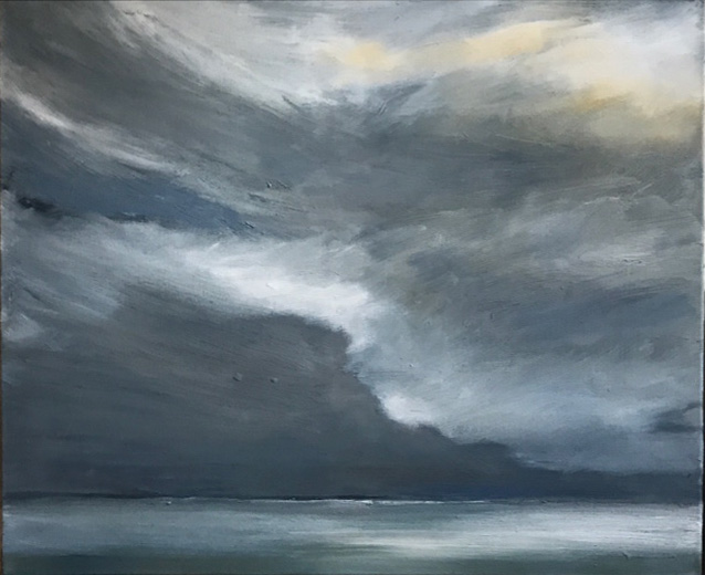 Aprilhimmel 1, 60x50cm, Öl auf Leinwand