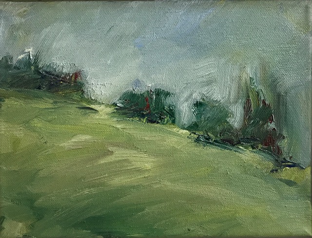 Landschaft 1, 24x18cm, Öl auf Leinwand 
