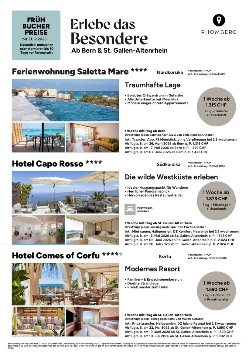 Korsika Korfu Ferien am Meer jetzt buchen und Frühbucherschnäppchen sichern 