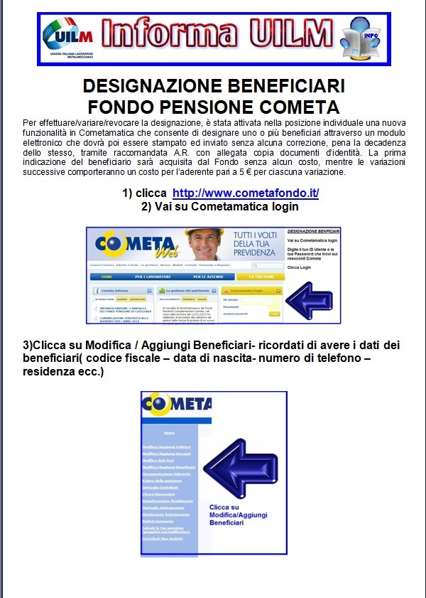 SCARICARE FONDO COMETA