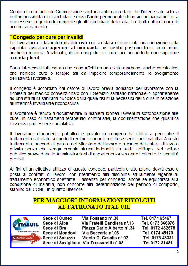 congedo per cure congedo per cure