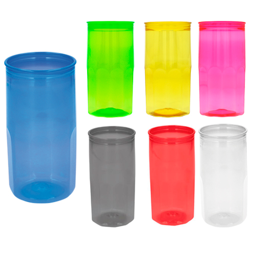 Código T 153 SUNRISE Vaso de color traslúcido. Material: Plástico Capacidad: 355 ml. Medidas del producto Alto: 13.0 cm. Ancho: 6.7 cm. 