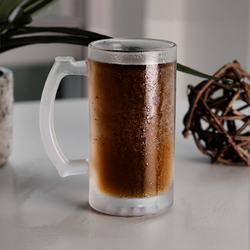 Código SB14 MALTA  Tarro cervecero sublimable con acabado Frost. Material: Vidrio Capacidad: 465 ml. Medidas del producto Alto: 15.0 cm. Ancho: 8.0 cm. 