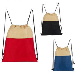 CÓDIGO SIN 182 Bolsa-mochila con tirantes de cordón y cerrado de jareta. Material Poliéster.  Medida 34 x 41 cm