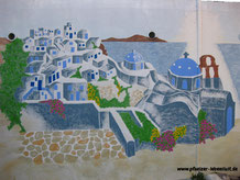 Santorini_und Meer_großes Gemälde