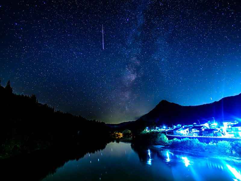 喜多方の雲海と只見の星空