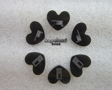 black transparent acrylic laser cutting, heart shapes