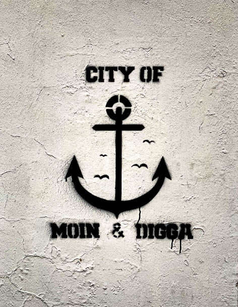 Graffiti Wandmalerei Anker Moin Digga Hamburg