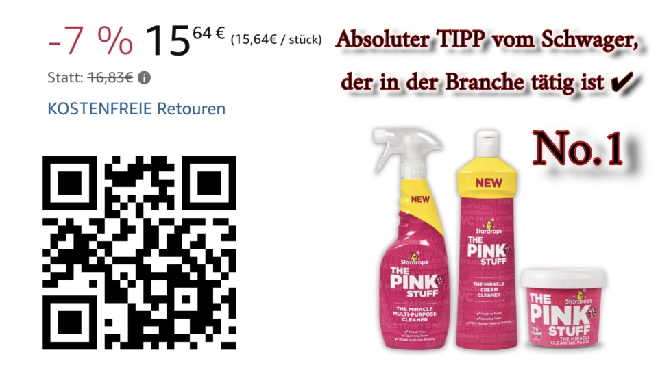 The pink stuff miracle, Reinigungs-Set (Bestes Reinigungsmittel der Welt; sagte Schwager)