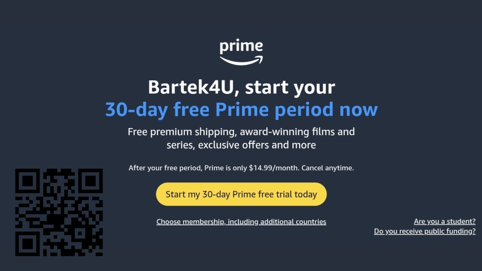 Amazon Prime USA (30 days free trial)