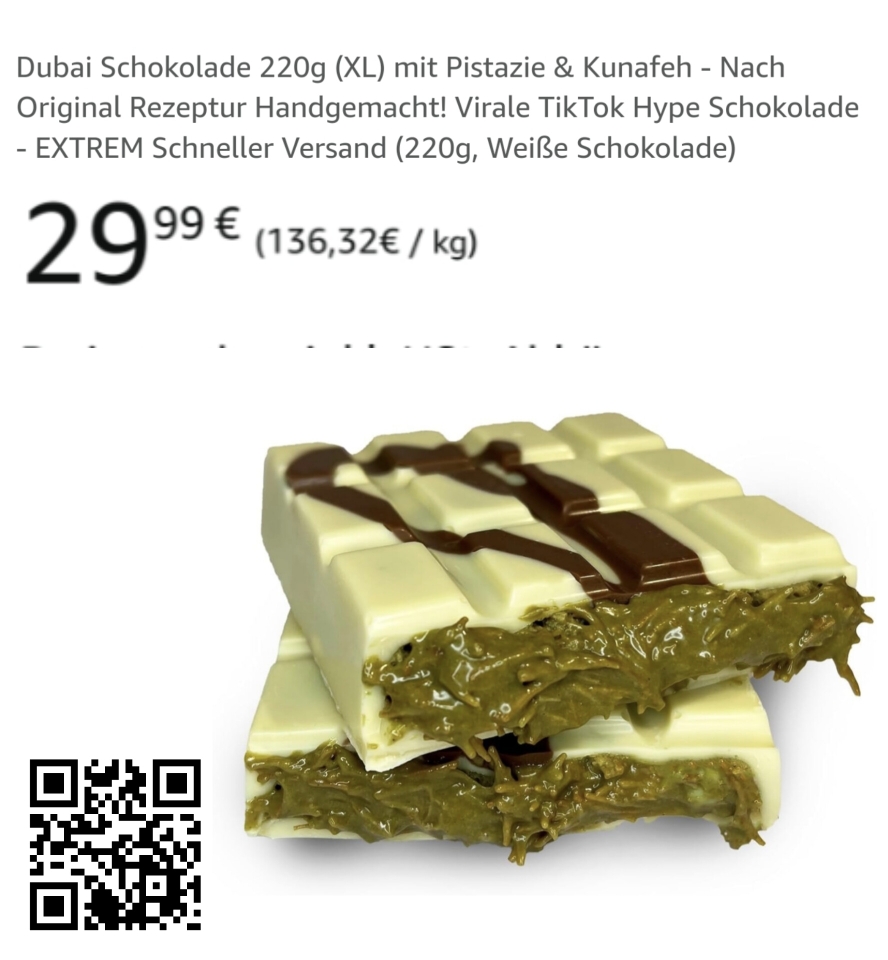 Dubai Schokolade Weiß 