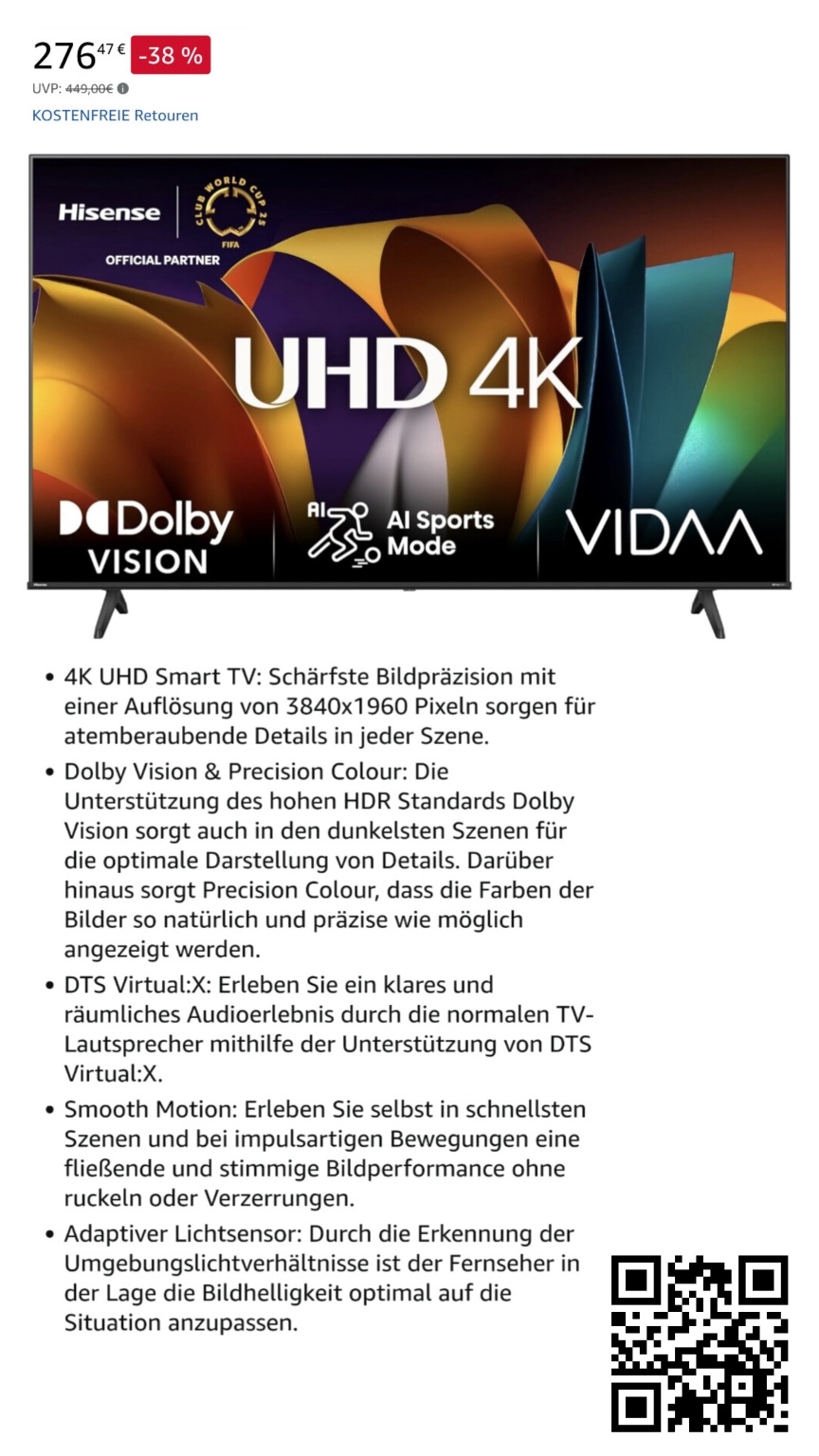 HISENSE 43R6NT (108 cm)