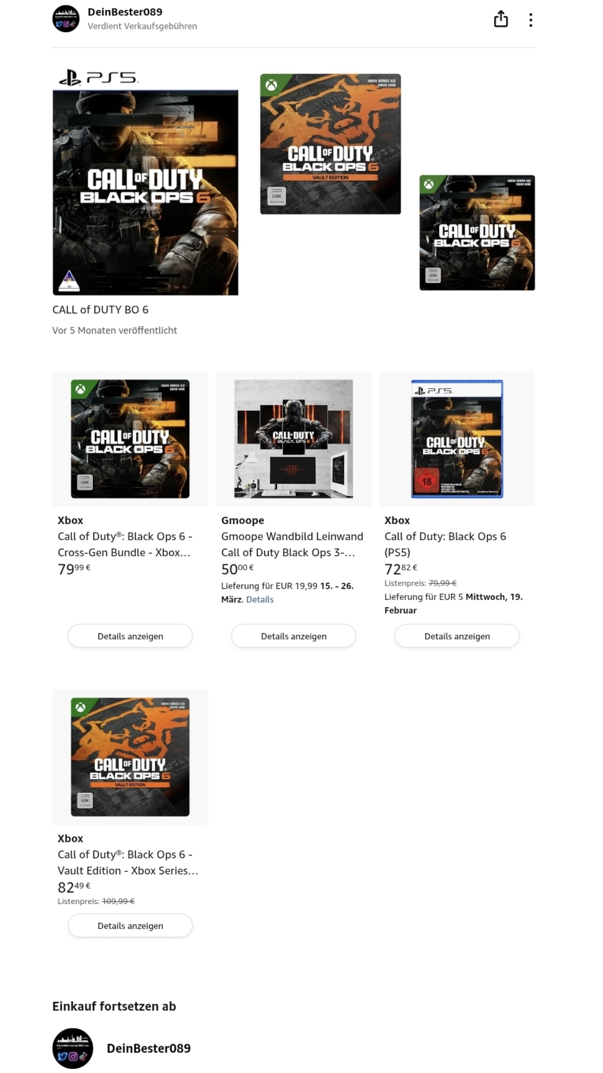 Call of Duty auf Amazon