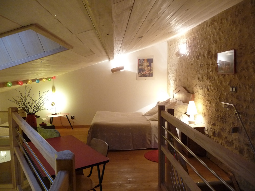 Gîte La Ponne, la chambre en mezzanine