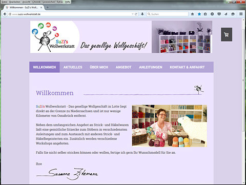 Website SuZi's Wollwerkstatt