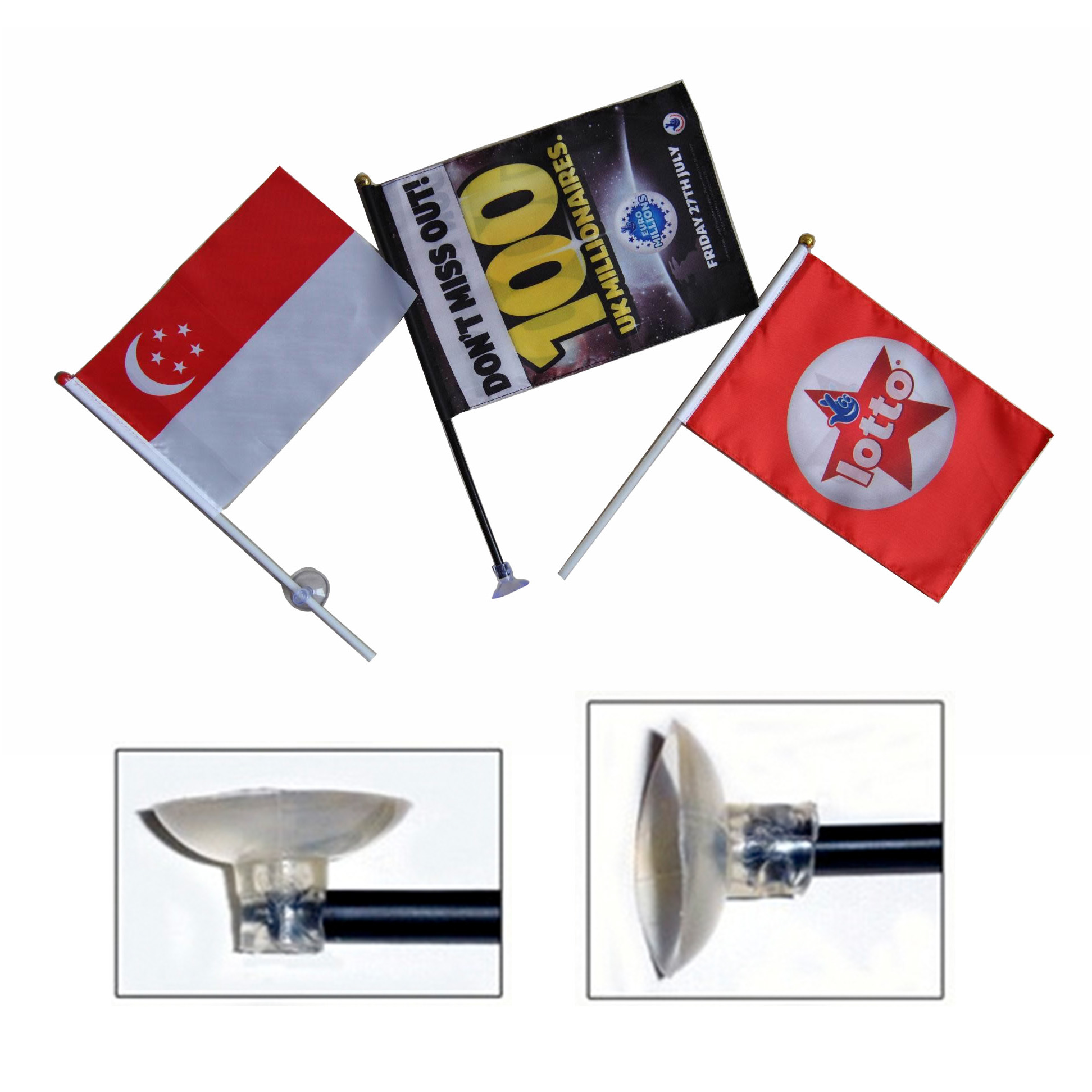 Stick Flag Suction Cup Mini Color Legends Flags Banners Displays