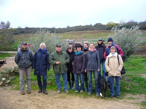 Die Reisegruppe auf dem Gestüt von Claire Martin und Philippe Jacquelin